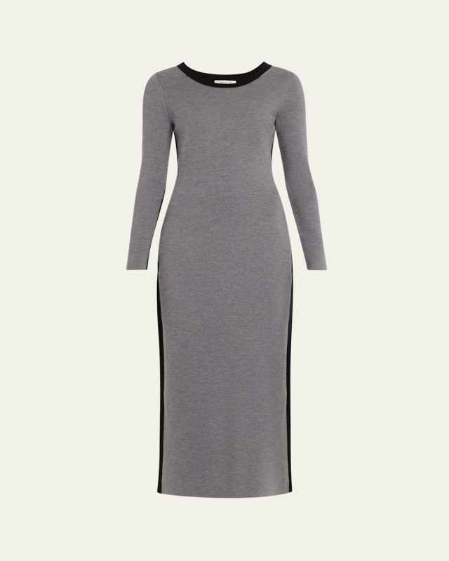 Angie Colorblock Long-Sleeve Ankle Dress